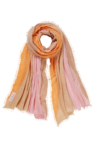 Kaschmirschal Harlequin Puder Stone Aprikose – Patchwork-Design, 100 % Cashmere | PURSCHOEN