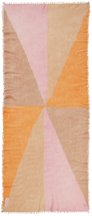 Kaschmirschal Harlequin Puder Stone Aprikose – Patchwork-Design, 100 % Cashmere | PURSCHOEN