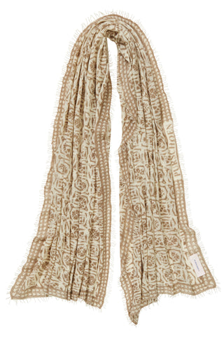 Kaschmirschal Kaleidoskop Natural Kiesel – bedruckt, 100 % Cashmere | PURSCHOEN