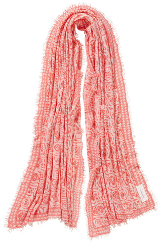 Kaschmirschal Kaleidoskop Hell Rose Hummer Schal – bedruckt, 100 % Cashmere | PURSCHOEN