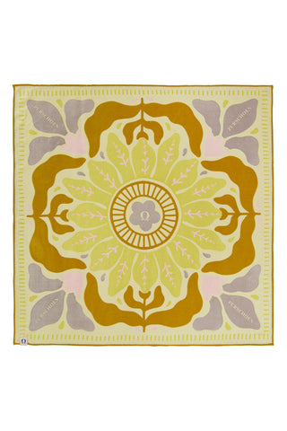 Nickituch Flower Puder Gelb – edles Halstuch & Bandana | PURSCHOEN