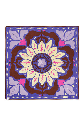 Nickituch Flower Fogblue – edles Halstuch & Bandana | PURSCHOEN