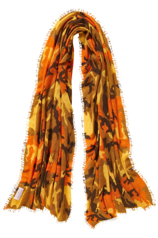 Kaschmirschal Camo Herbstrausch – bedruckt, 100 % Cashmere | PURSCHOEN