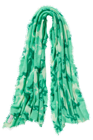 Kaschmirschal Camo Green Ice – bedruckt, 100 % Cashmere | PURSCHOEN