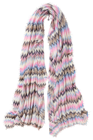 Kaschmirschal Chevron Eiscreme – bedruckt, 100 % Cashmere | PURSCHOEN