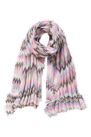 Kaschmirschal Chevron Eiscreme – bedruckt, 100 % Cashmere | PURSCHOEN