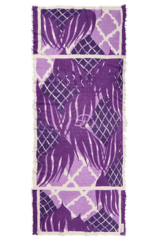 Kaschmirschal Feuervogel Violett – bedruckt, 100 % Cashmere | PURSCHOEN
