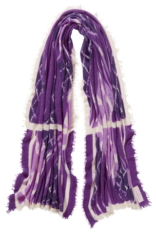 Kaschmirschal Feuervogel Violett – bedruckt, 100 % Cashmere | PURSCHOEN