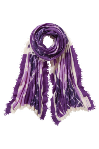 Kaschmirschal Feuervogel Violett – bedruckt, 100 % Cashmere | PURSCHOEN