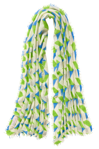 Kaschmirschal Calypso Lime – bedruckt, 100 % Cashmere | PURSCHOEN