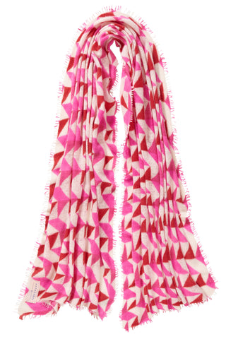 Kaschmirschal Calypso Pink – bedruckt, 100 % Cashmere | PURSCHOEN
