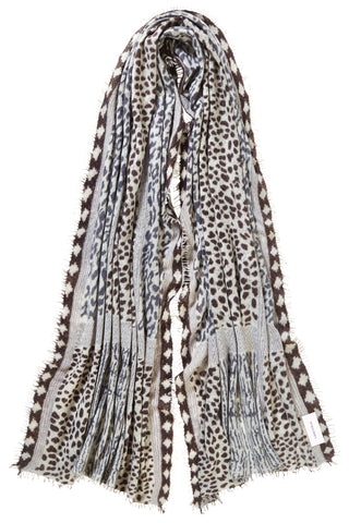 Kaschmirschal Savanne Multi Spacegrey – bedruckt, 100 % Cashmere | PURSCHOEN
