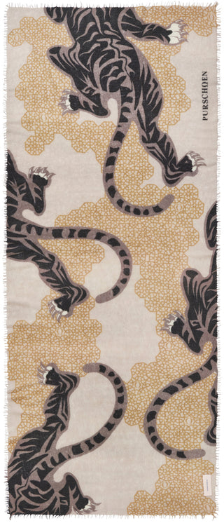 Kaschmirschal Bengal Tiger Nougat – bedruckt, 100 % Cashmere | PURSCHOEN
