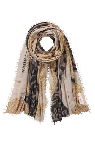 Kaschmirschal Bengal Tiger Nougat – bedruckt, 100 % Cashmere | PURSCHOEN