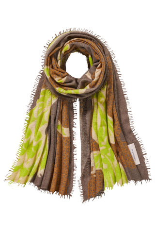 Kaschmirschal Bengal Tiger Lime – bedruckt, 100 % Cashmere | PURSCHOEN