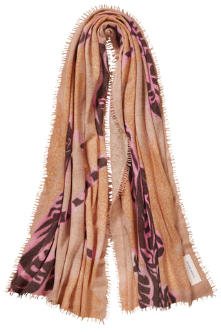 Kaschmirschal Bengal Tiger Flieder – bedruckt, 100 % Cashmere | PURSCHOEN