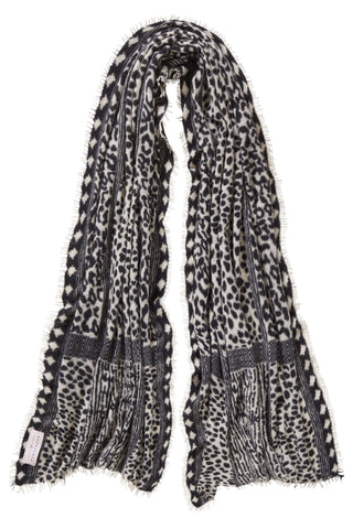 Kaschmirschal Savanne Black – bedruckt, 100 % Cashmere | PURSCHOEN