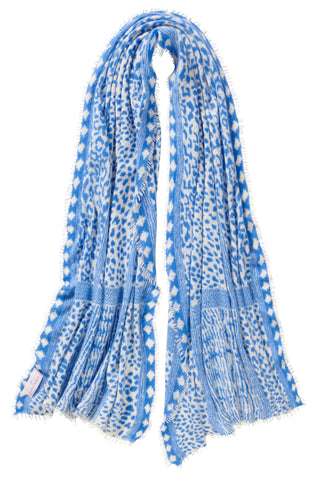 Kaschmirschal Savanne Skyblue – bedruckt, 100 % Cashmere | PURSCHOEN