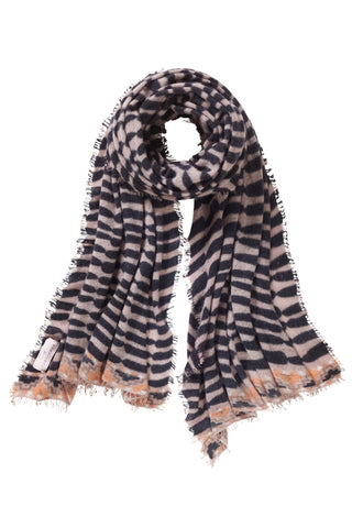 Kaschmirschal Habbat Black Nougat – bedruckt, 100 % Cashmere | PURSCHOEN