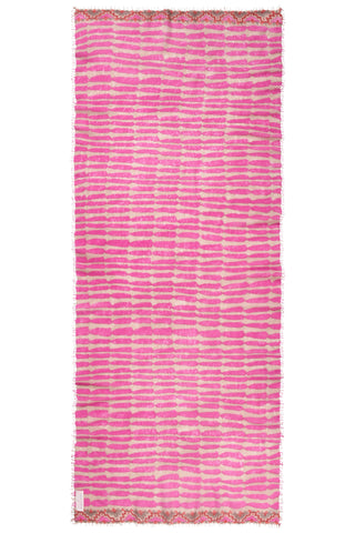 Kaschmirschal Habbat Pink Camel – bedruckt, 100 % Cashmere | PURSCHOEN