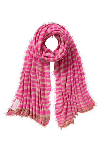 Kaschmirschal Habbat Pink Camel – bedruckt, 100 % Cashmere | PURSCHOEN