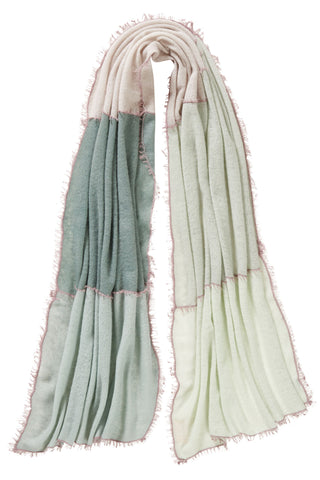 Kaschmirschal Miss Patch Schilf – Patchwork-Design, 100 % Cashmere | PURSCHOEN