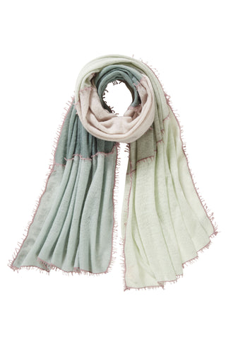 Kaschmirschal Miss Patch Schilf – Patchwork-Design, 100 % Cashmere | PURSCHOEN
