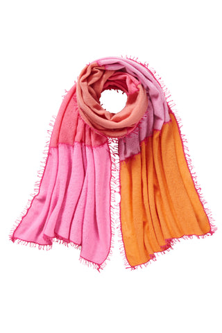 Kaschmirschal Miss Patch Papaya – Patchwork-Design, 100 % Cashmere | PURSCHOEN