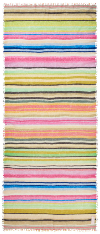 Kaschmirschal Rainbow Dessert Green – mehrfarbig gestreift, 100 % Cashmere | PURSCHOEN