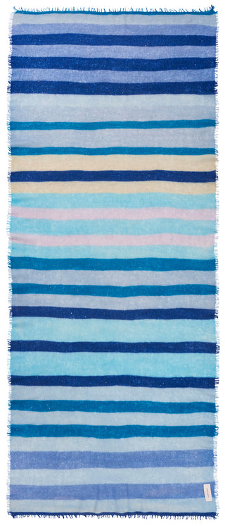 Kaschmirschal Galactic Rainbow Sky Blue – Lurex-Glanz, 100 % Cashmere | PURSCHOEN