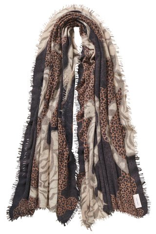 Kaschmirschal Bengal Tiger Black – bedruckt, 100 % Cashmere | PURSCHOEN