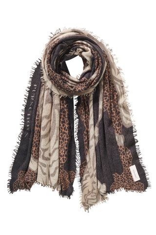 Kaschmirschal Bengal Tiger Black – bedruckt, 100 % Cashmere | PURSCHOEN