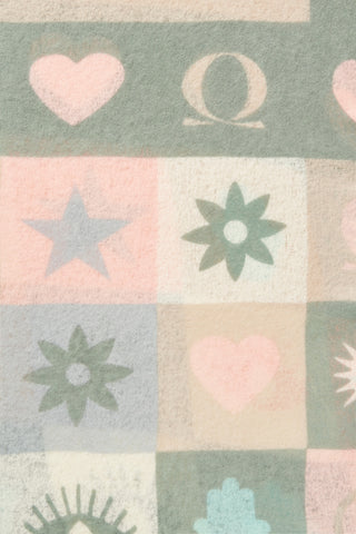 Kaschmirschal Hamsa Multi Salbei – bedruckt, 100 % Cashmere | PURSCHOEN