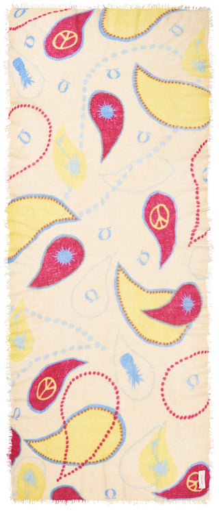 Kaschmirschal Neo Paisley Sand-Zitrone – bedruckt, 100 % Cashmere | PURSCHOEN