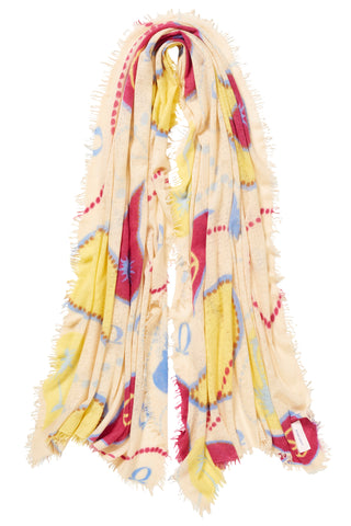Kaschmirschal Neo Paisley Sand-Zitrone – bedruckt, 100 % Cashmere | PURSCHOEN