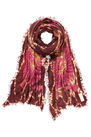 Kaschmirschal Tiger of Nepal Red – bedruckt, 100 % Cashmere | PURSCHOEN