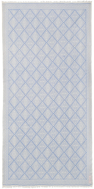 Kaschmirschal gewebt Veneziano Eisblau Dark – bedruckt, 100 % Cashmere | PURSCHOEN