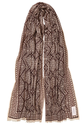 Kaschmirschal gewebt Veneziano Chocolate – bedruckt, 100 % Cashmere | PURSCHOEN