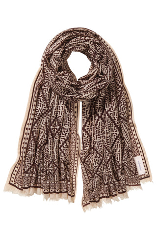 Kaschmirschal gewebt Veneziano Chocolate – bedruckt, 100 % Cashmere | PURSCHOEN