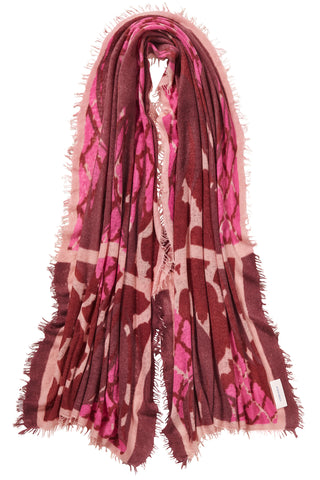 Kaschmirschal Feuervogel Bordo – bedruckt, 100 % Cashmere | PURSCHOEN