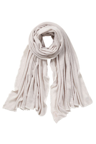 Kaschmirschal mit Bestickung an Rand Stone II Natural Schal