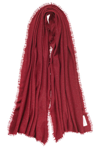 Kaschmirschal Galactic Stars Bordo – Lurex-Glanz, 100 % Cashmere | PURSCHOEN