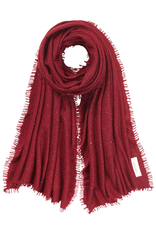 Kaschmirschal Galactic Stars Bordo – Lurex-Glanz, 100 % Cashmere | PURSCHOEN