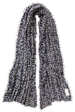 Kaschmirschal Galactic Leo Black Grey – Lurex-Glanz, 100 % Cashmere | PURSCHOEN