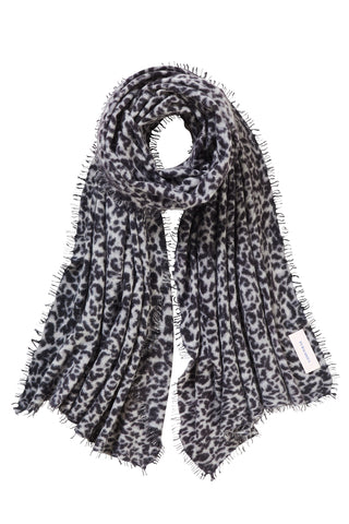 Kaschmirschal Galactic Leo Black Grey – Lurex-Glanz, 100 % Cashmere | PURSCHOEN