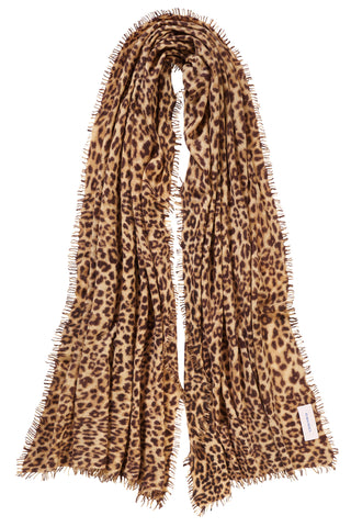 Kaschmirschal Galactic Leo Beige Schoko – Lurex-Glanz, 100 % Cashmere | PURSCHOEN