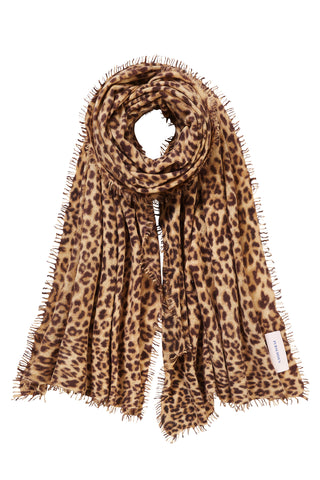 Kaschmirschal Galactic Leo Beige Schoko – Lurex-Glanz, 100 % Cashmere | PURSCHOEN