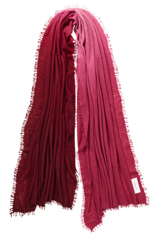 Kaschmirschal Ombre Beere-Bordo – Ombré-Farbverlauf, 100 % Cashmere | PURSCHOEN
