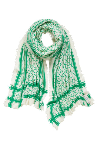 Schal diamond limette-natural
