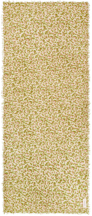 Kaschmirschal Leo Rose-Grün – bedruckt, 100 % Cashmere | PURSCHOEN